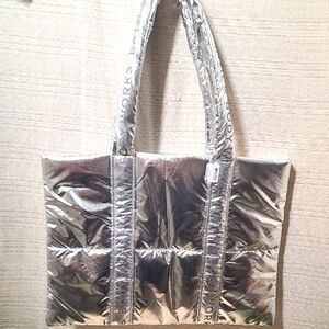 Silver Quilted by Bath & Body Works NWT Super Soft Tote Bag With Lined Interior